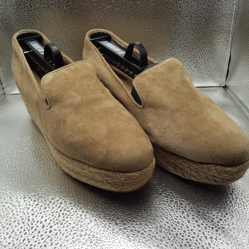 Matiko Tan Slip On Wedged Espadrilles Loafers Women's Size 7.5